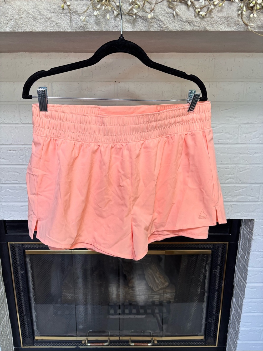 Reebok Peach Athletic Shorts with Elastic Waistband